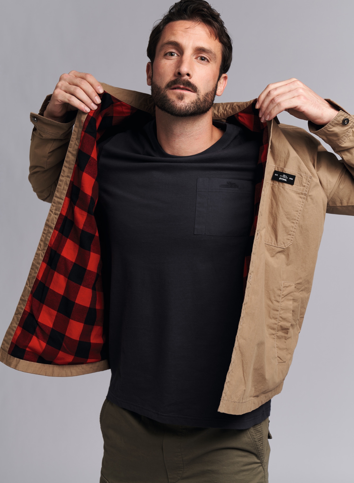 Heavy Flannel Shirt - Beige