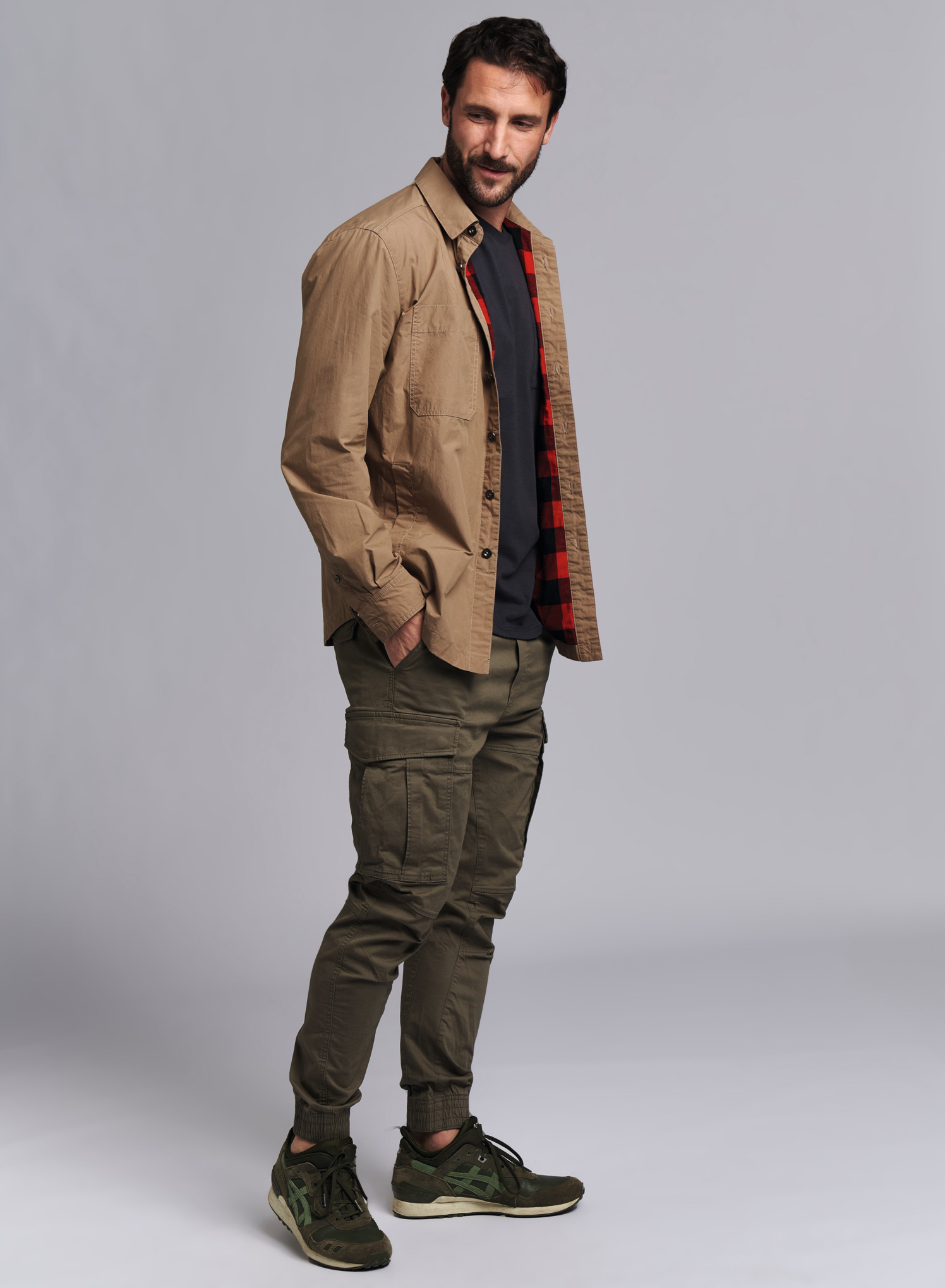 Heavy Flannel Shirt - Beige